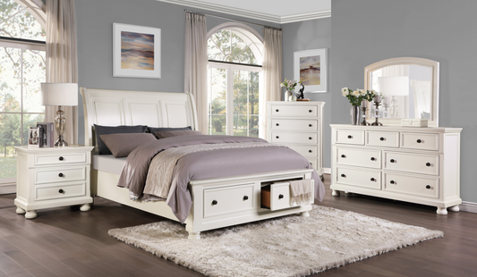 Laurelin 7pc King Storage Bedroom Set - White