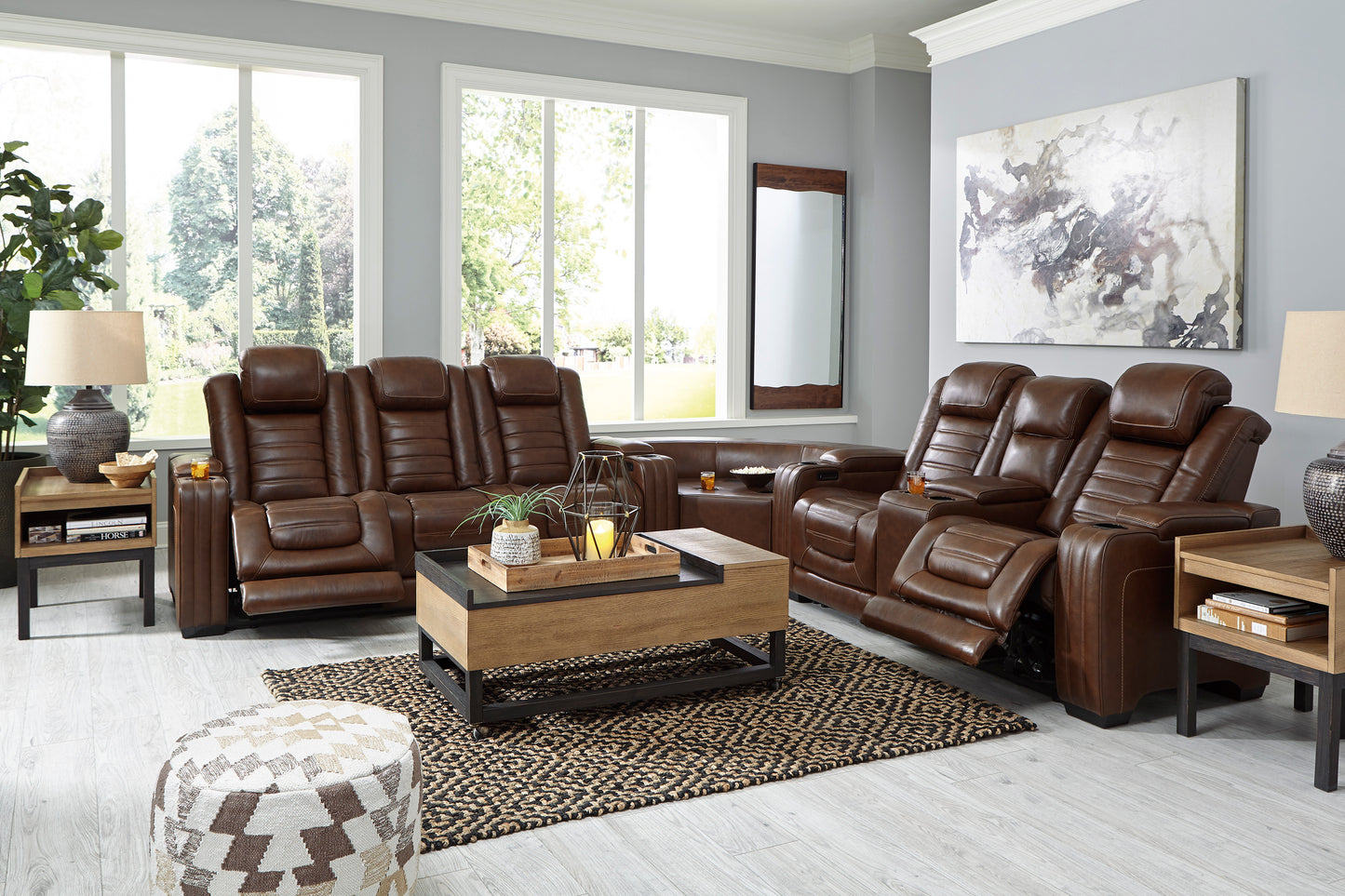 Backtrack Chocolate Dual Power Reclining Sofa