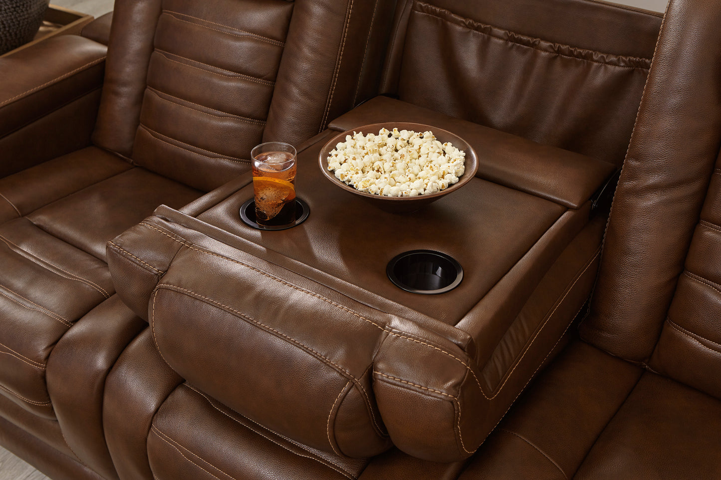 Backtrack Chocolate Power Reclining Sofa and Loveseat Set