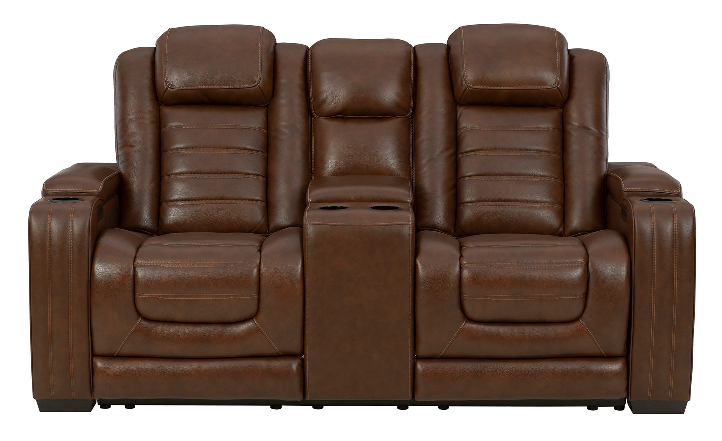 Backtrack Chocolate Dual Power Reclining Loveseat