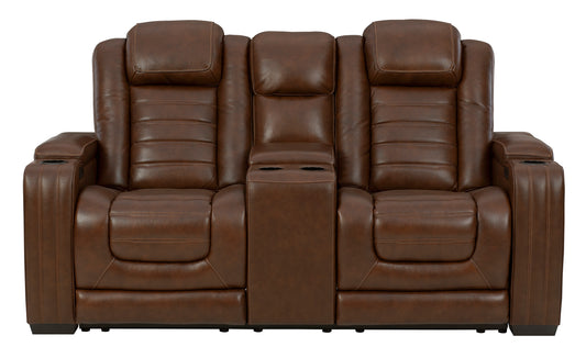 Backtrack Chocolate Dual Power Reclining Loveseat