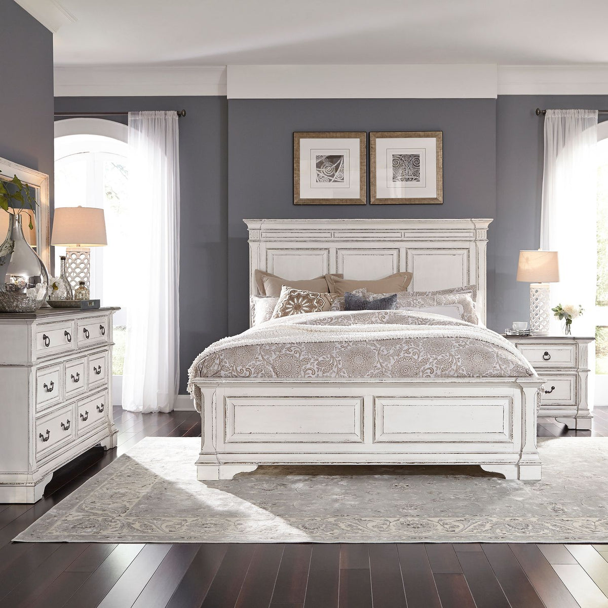 Abbey Park King Panel Bed - Rooms For Less Furniture Outlet