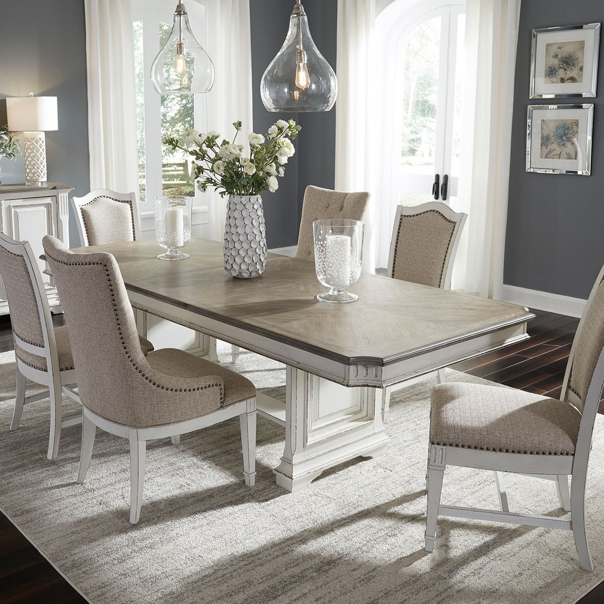 Abbey Park Trestle Table - Rooms For Less Furniture Outlet