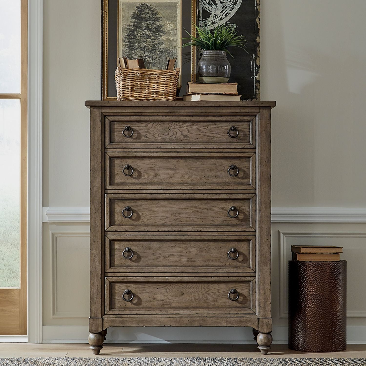 Americana Farmhouse 5 Drawer Chest - Rooms For Less Furniture Outlet