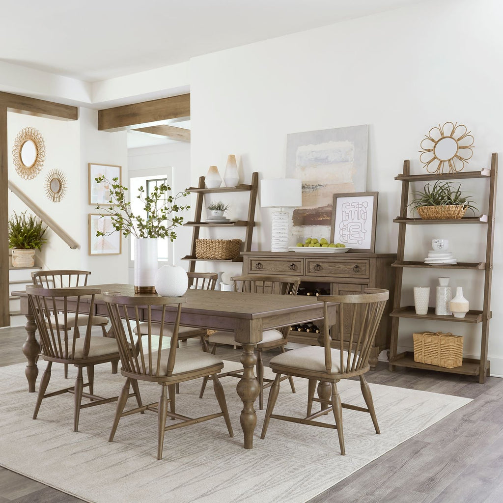 Americana Farmhouse 7 Piece Rectangular Table Set - Rooms For Less Furniture Outlet