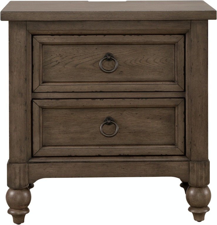 Americana Farmhouse Night Stand with Charging Station - Rooms For Less Furniture Outlet