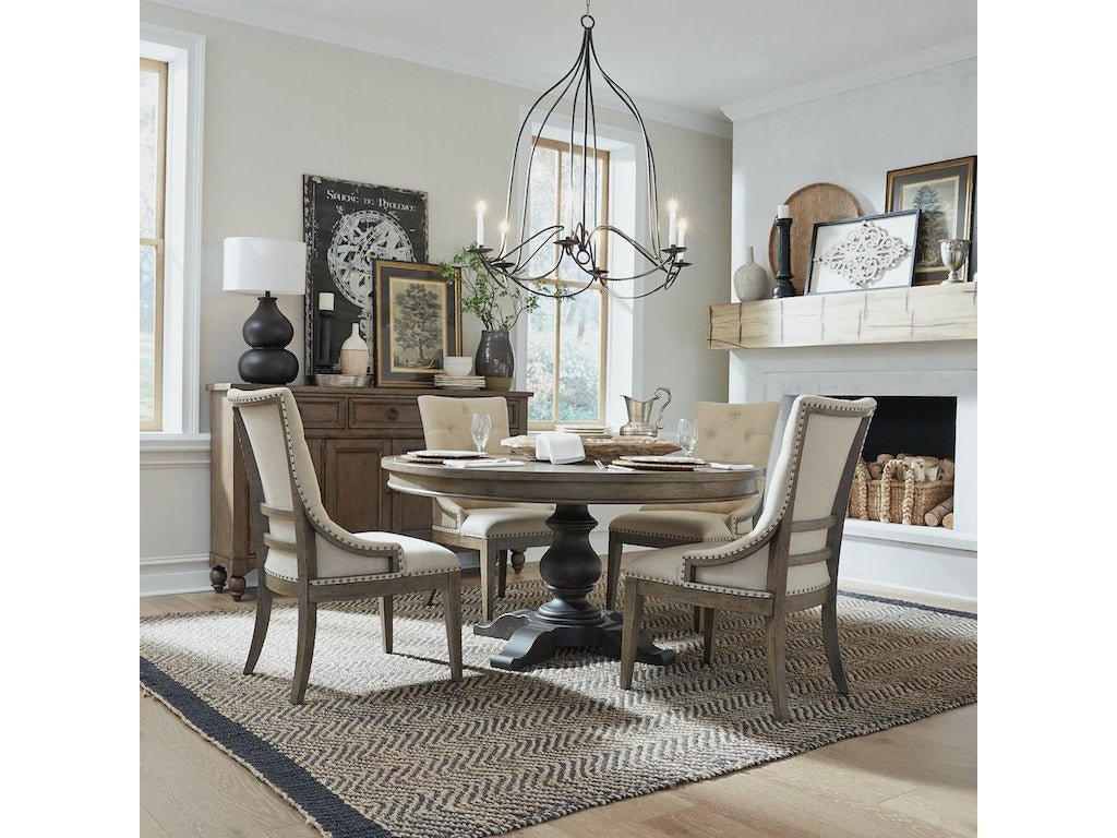 Americana Farmhouse Pedestal Table - Rooms For Less Furniture Outlet