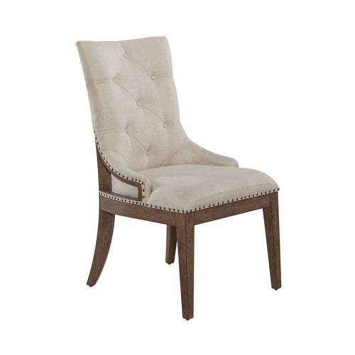 Americana Farmhouse Upholstered Shelter Side Chair - Rooms For Less Furniture Outlet