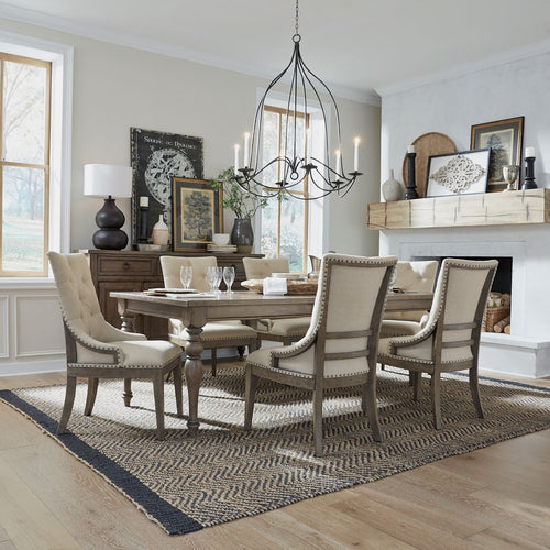 Americana Farmhouse Upholstered Shelter Side Chair - Rooms For Less Furniture Outlet