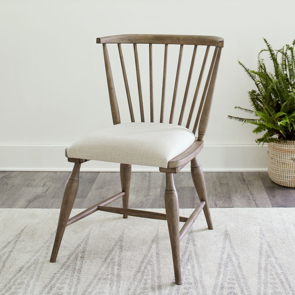 Americana Farmhouse Upholstered Windsor Chair - Rooms For Less Furniture Outlet