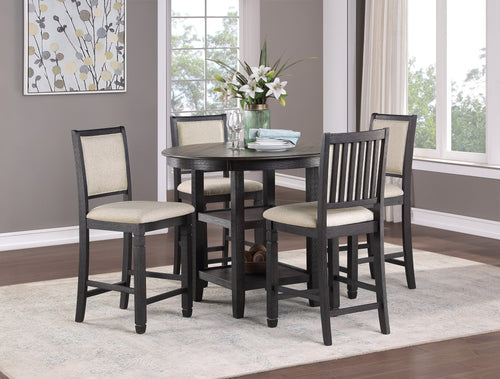 Asher 5pc Counter Height Set - Black - Rooms For Less Furniture Outlet