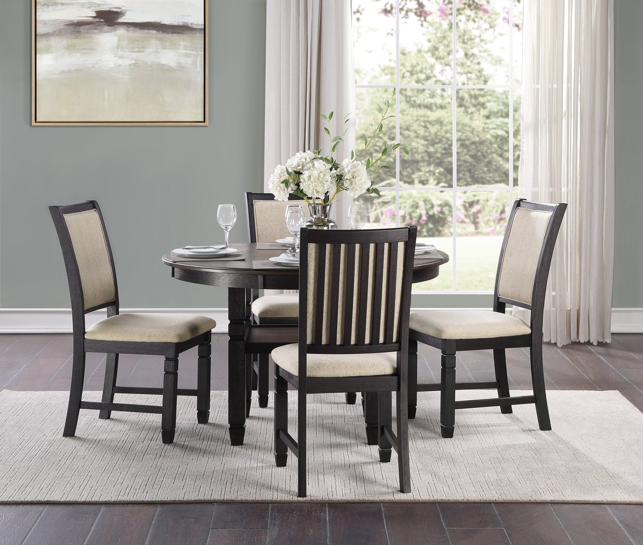Asher 5pc Dining Set - Black - Rooms For Less Furniture Outlet