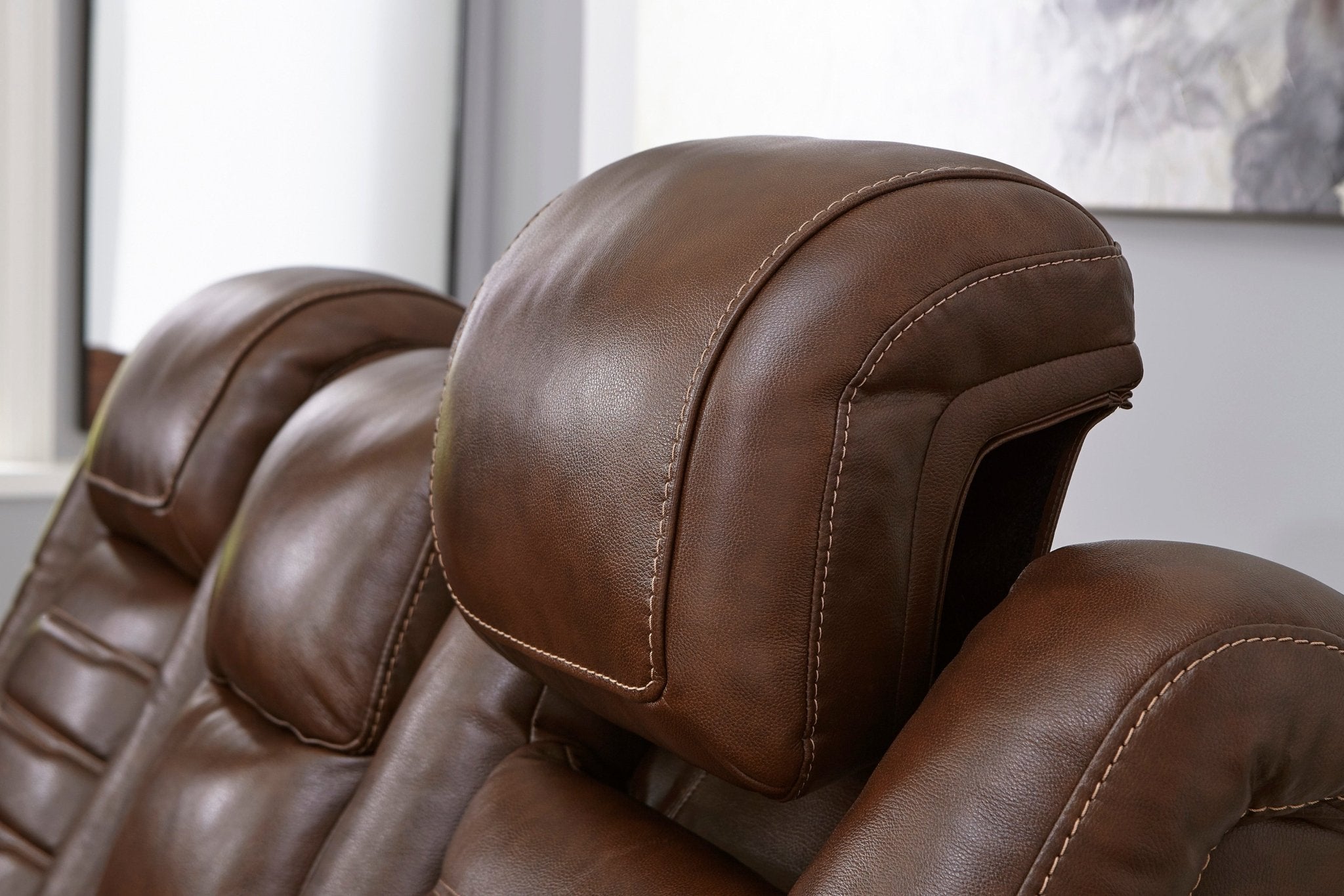 Backtrack Chocolate Dual Power Reclining Loveseat - Rooms For Less Furniture Outlet