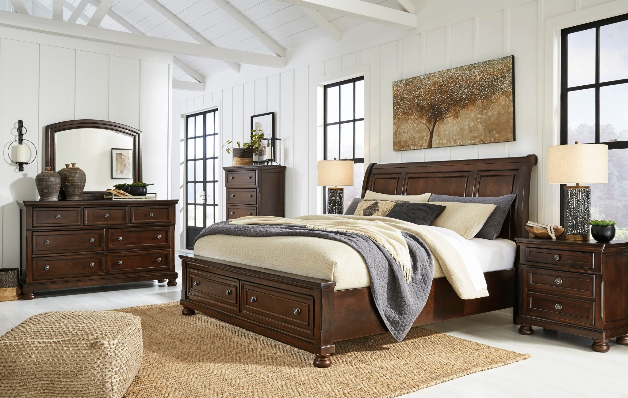 Begonia 7pc King Storage Bedroom Set - Rooms For Less Furniture Outlet