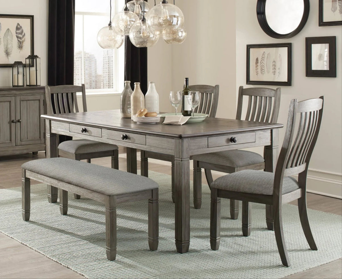 Bolan 6pc Dining Set - Gray - Rooms For Less Furniture Outlet