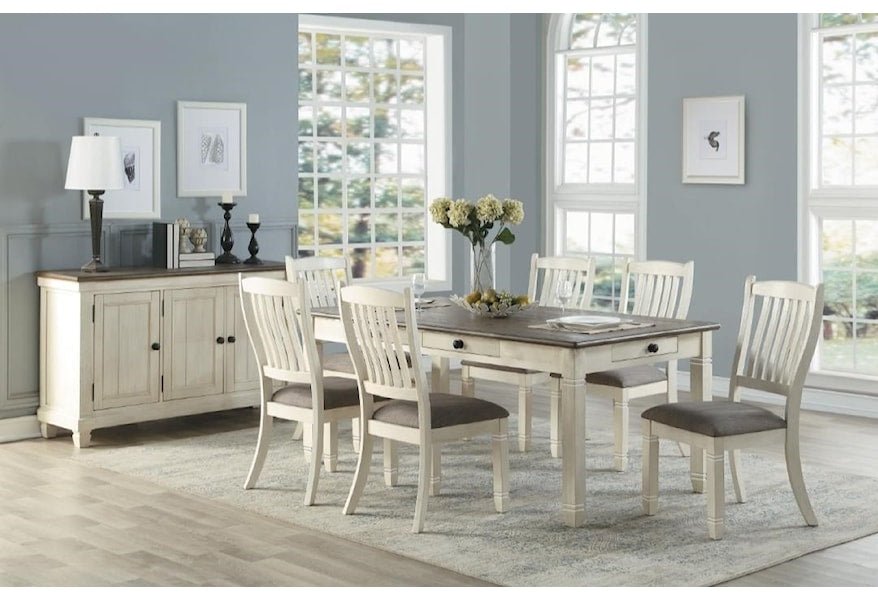 Bolan 7pc Dining Set - White - Rooms For Less Furniture Outlet