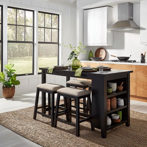 Brook Creek 5pc Counter Set - Black - Rooms For Less Furniture Outlet