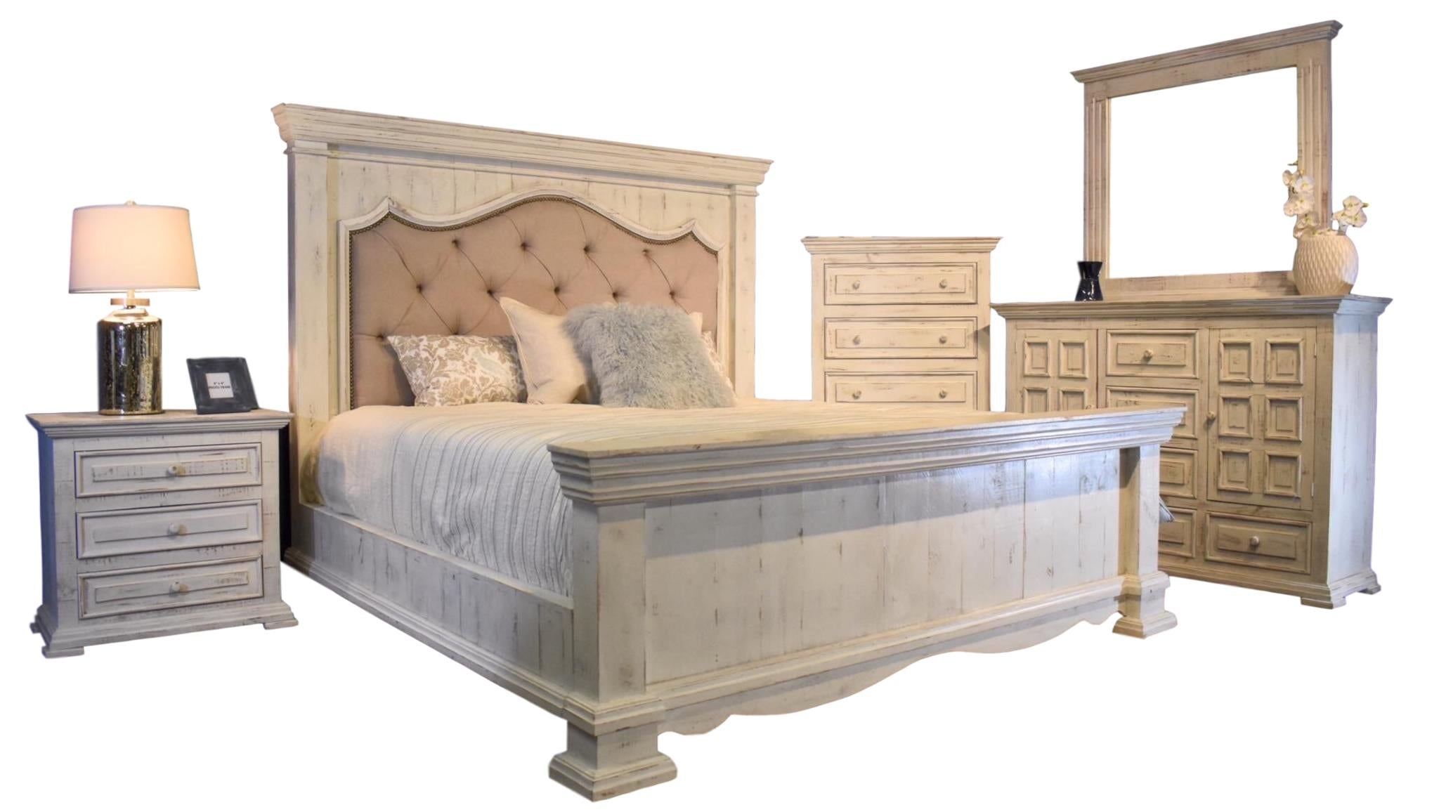Chalet King Padded Custom Bedroom Set - Rooms For Less Furniture Outlet
