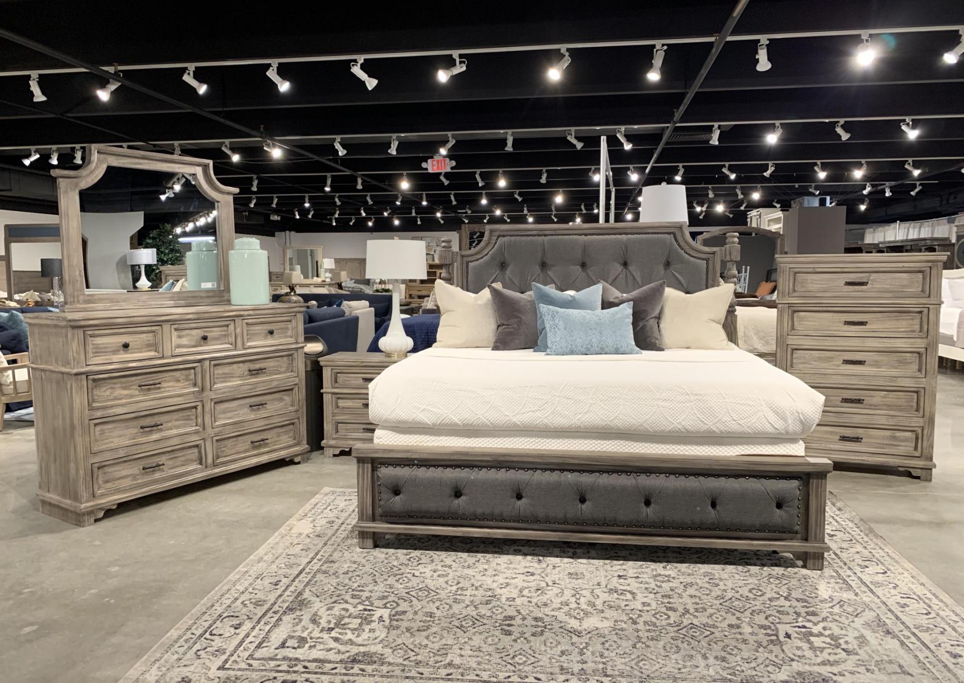 Charleston Custom Queen Padded Bedroom Set - Rooms For Less Furniture Outlet