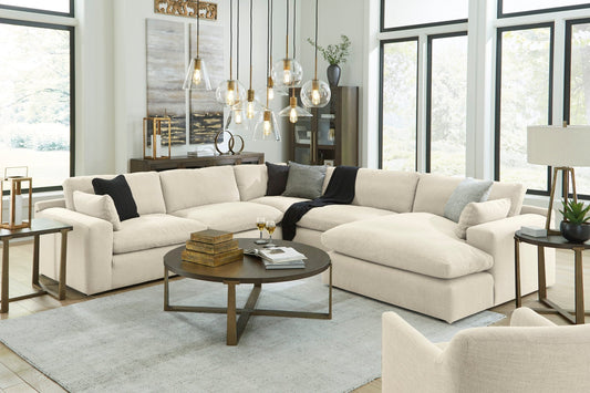Cloud Linen 5pc Sectional w/Chaise - Rooms For Less Furniture Outlet