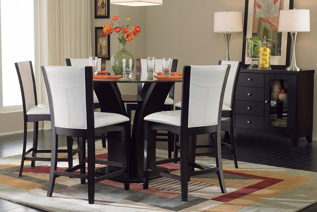 Daisy 5pc Counter Height Set w/White BarStools - Rooms For Less Furniture Outlet
