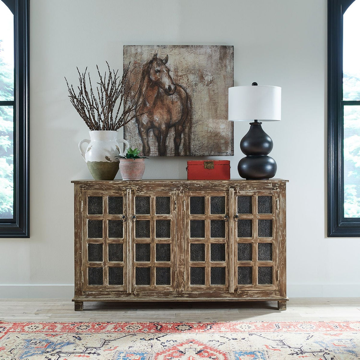 Danbury Mills 4 Door Accent Cabinet - Rooms For Less Furniture Outlet