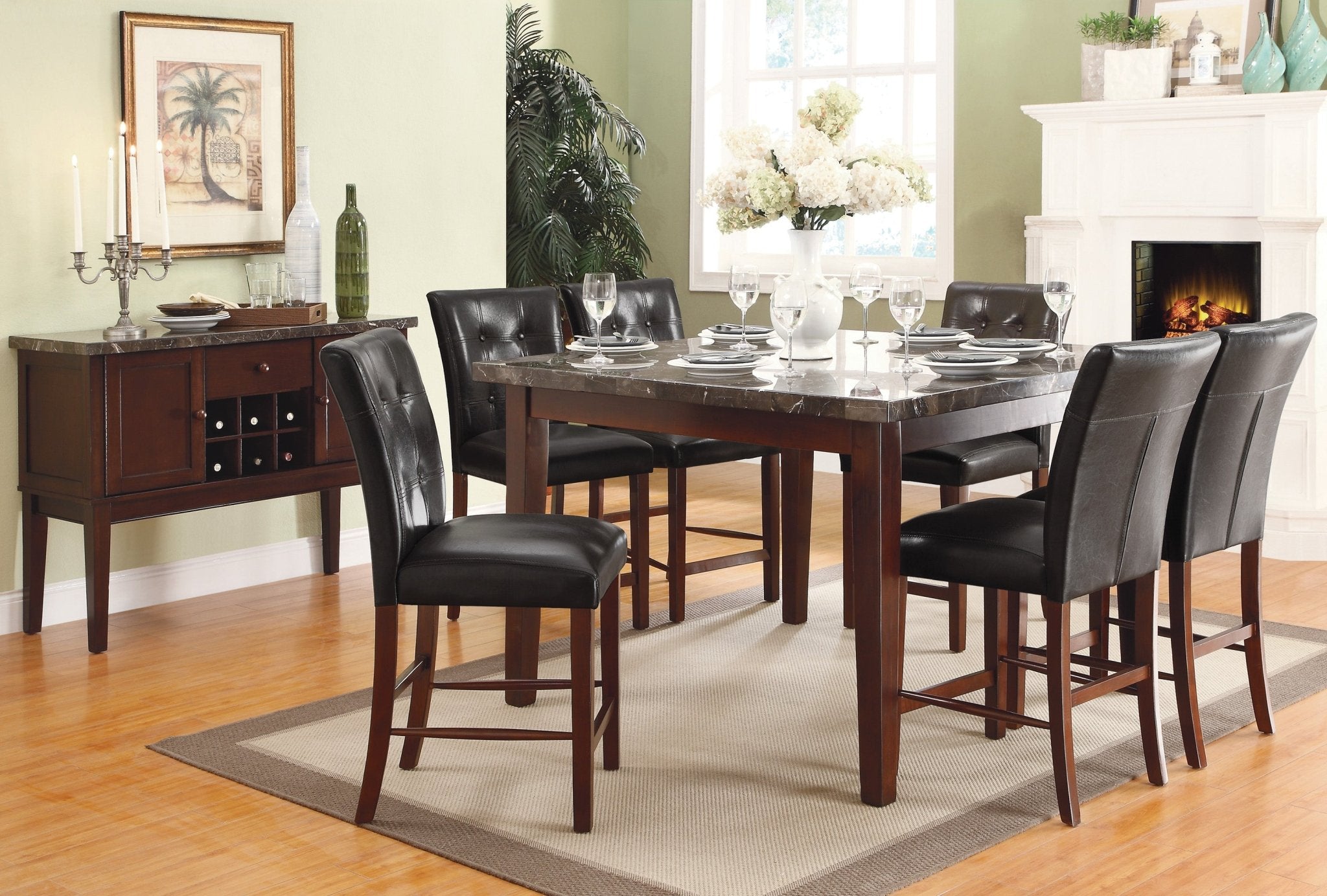 Decatur Server w/Marble Top - Rooms For Less Furniture Outlet