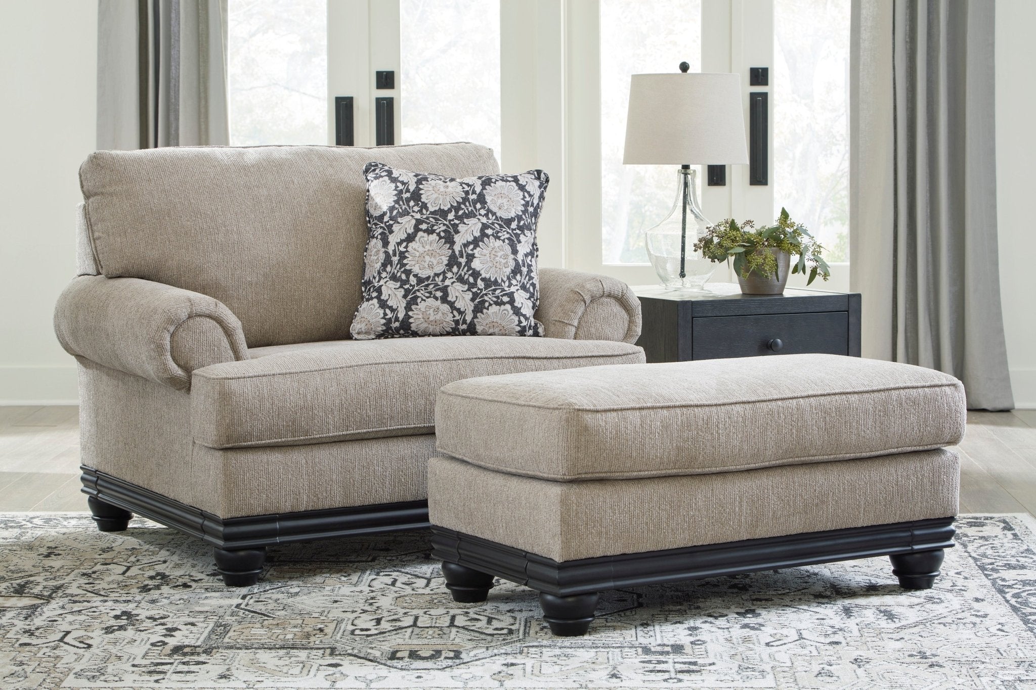 Elbiani Oversized Chair & Ottoman - Rooms For Less Furniture Outlet