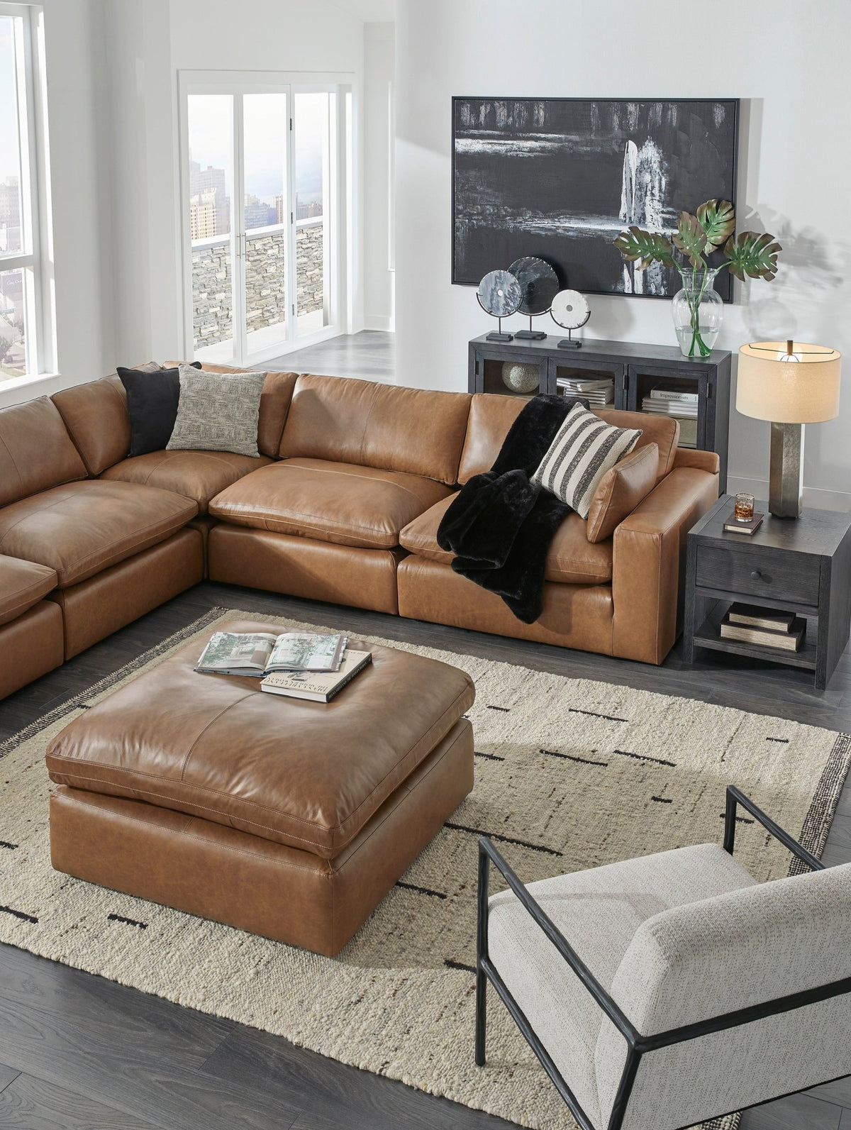 Emilia Oversized Accent Ottoman - Rooms For Less Furniture Outlet