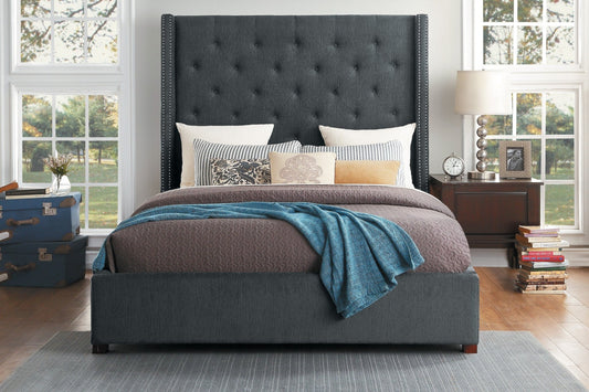 Fairborn King Platform Bed - Grey - Rooms For Less Furniture Outlet