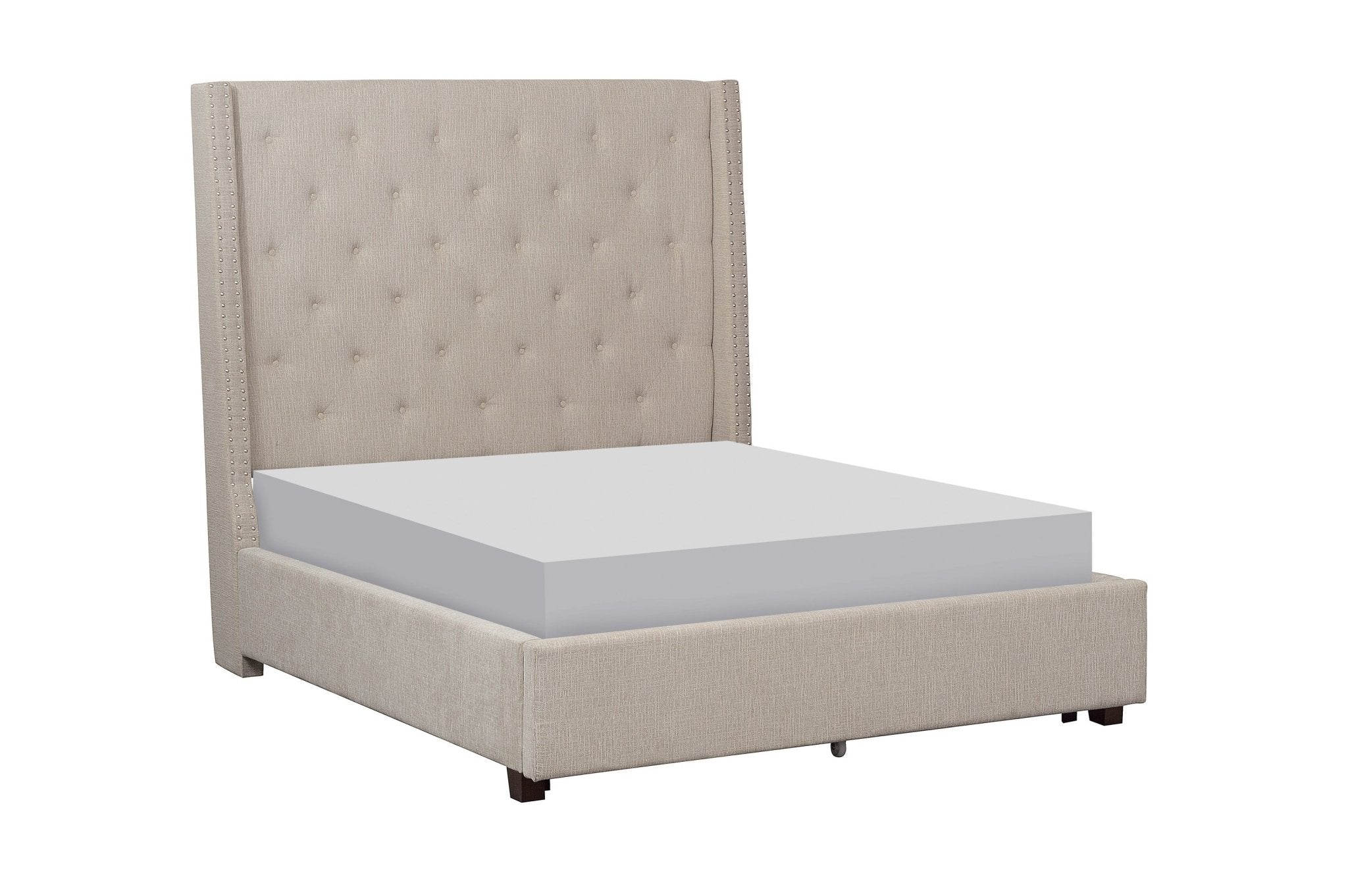 Fairborn Queen Platform Bed - Beige - Rooms For Less Furniture Outlet