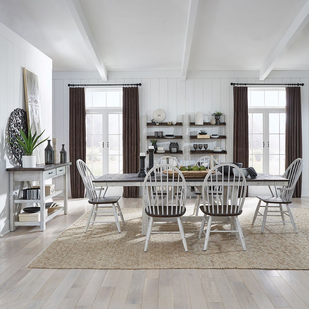 Farmhouse 102" Trestle Table w/2 Leaves - Rooms For Less Furniture Outlet
