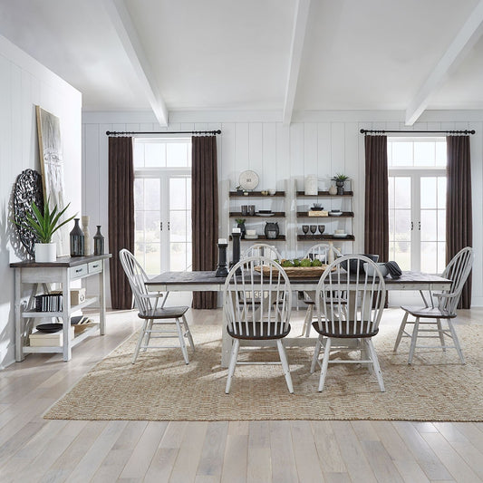Farmhouse 7pc Trestle Table Set - Rooms For Less Furniture Outlet