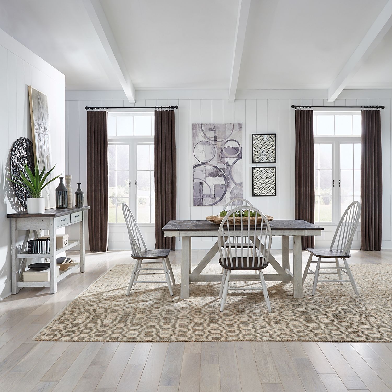 Farmhouse Fixed Top Trestle Table - Rooms For Less Furniture Outlet