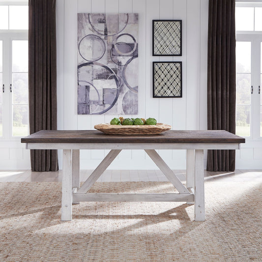 Farmhouse Fixed Top Trestle Table - Rooms For Less Furniture Outlet