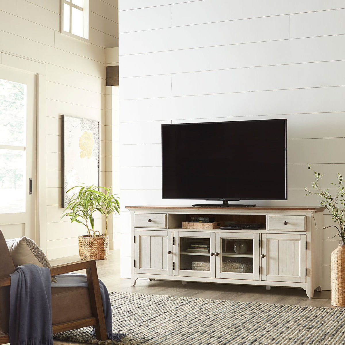 Farmhouse Reimagined 72" TV Stand - Rooms For Less Furniture Outlet