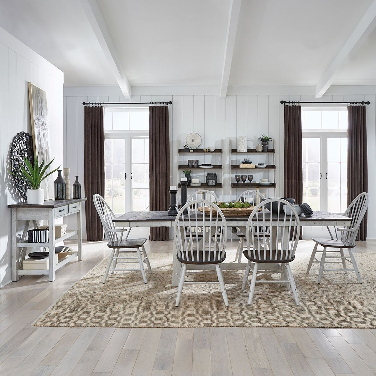 Farmhouse Windsor Back Arm Chair - Rooms For Less Furniture Outlet
