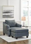 Genoa Genuine Leather Oversized Chair & Ottoman - Rooms For Less Furniture Outlet