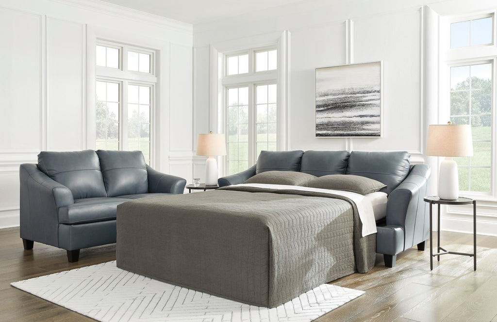 Genoa Genuine Leather Queen Sofa Sleeper - Rooms For Less Furniture Outlet