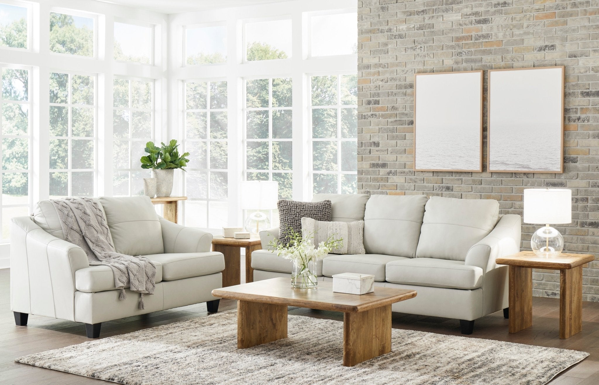 Genoa Genuine Leather Sofa & Loveseat - Rooms For Less Furniture Outlet