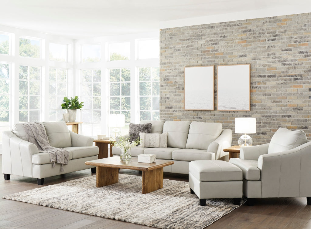 Genoa Oversized Genuine Leather Chair & Ottoman - Rooms For Less Furniture Outlet
