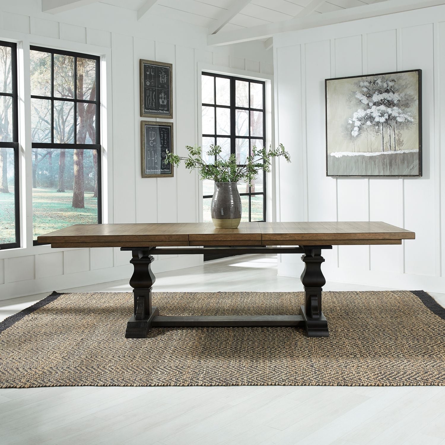 Harvest Home 104" Trestle Table w/20" Butterfly Leaf - Rooms For Less Furniture Outlet