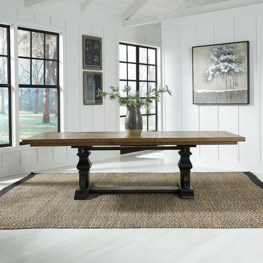 Harvest Home 104" Trestle Table w/20" Butterfly Leaf - Rooms For Less Furniture Outlet