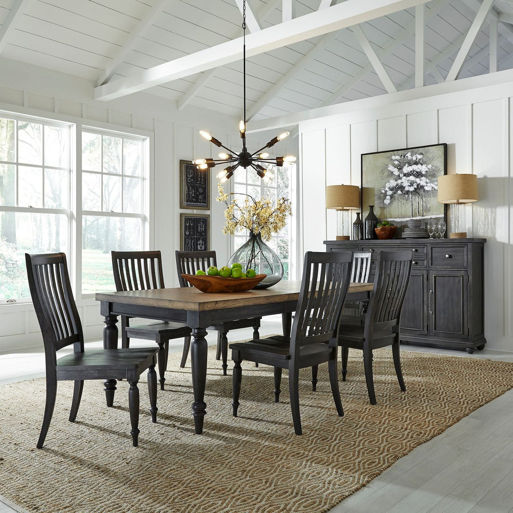 Harvest Home 7pc Leg Table Dining Set - Rooms For Less Furniture Outlet