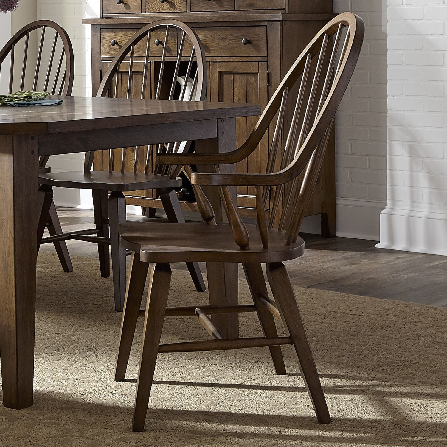 Hearthstone Ridge Windsor Back Arm Chair - Rooms For Less Furniture Outlet