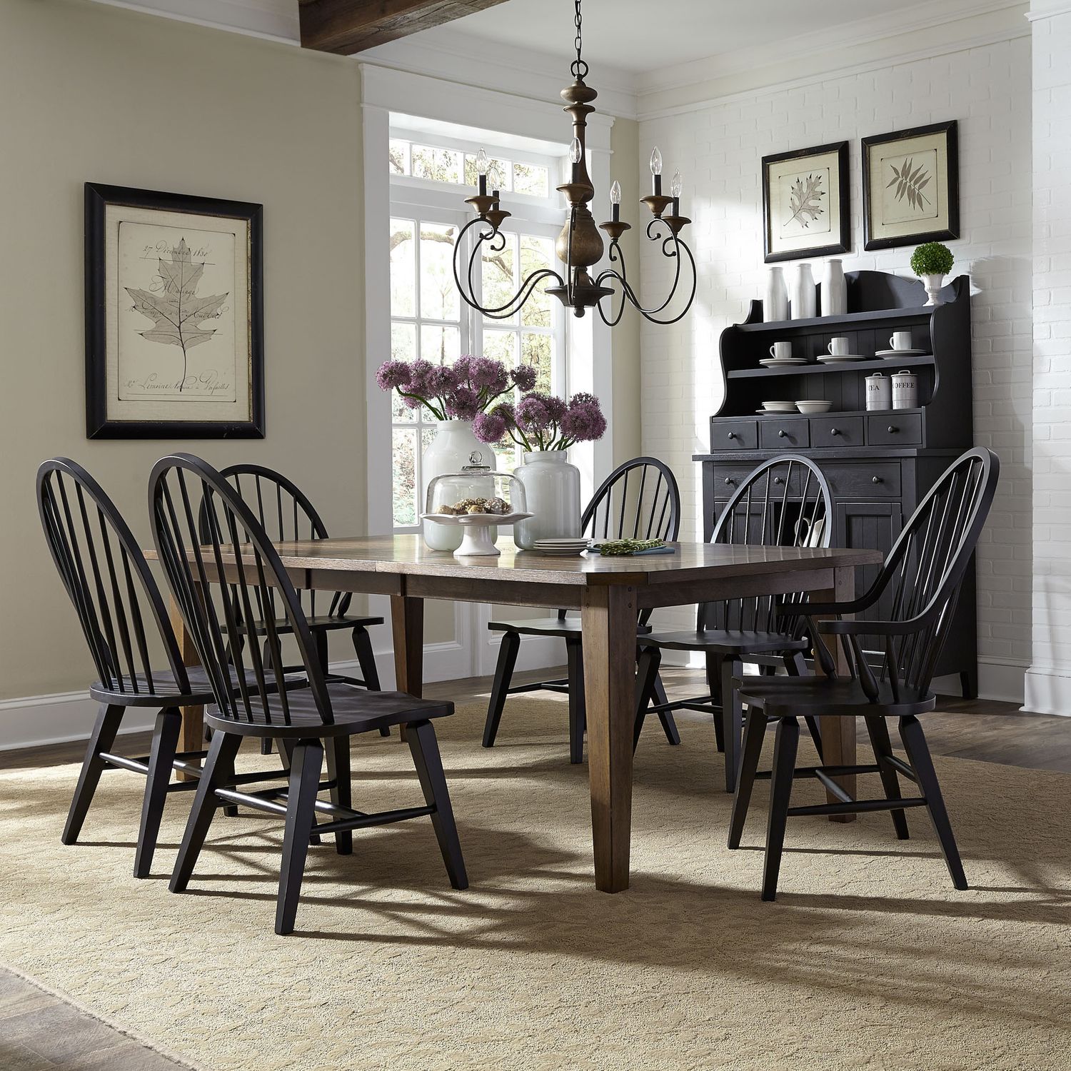 Hearthstone Ridge Windsor Back Arm Chair - Black - Rooms For Less Furniture Outlet