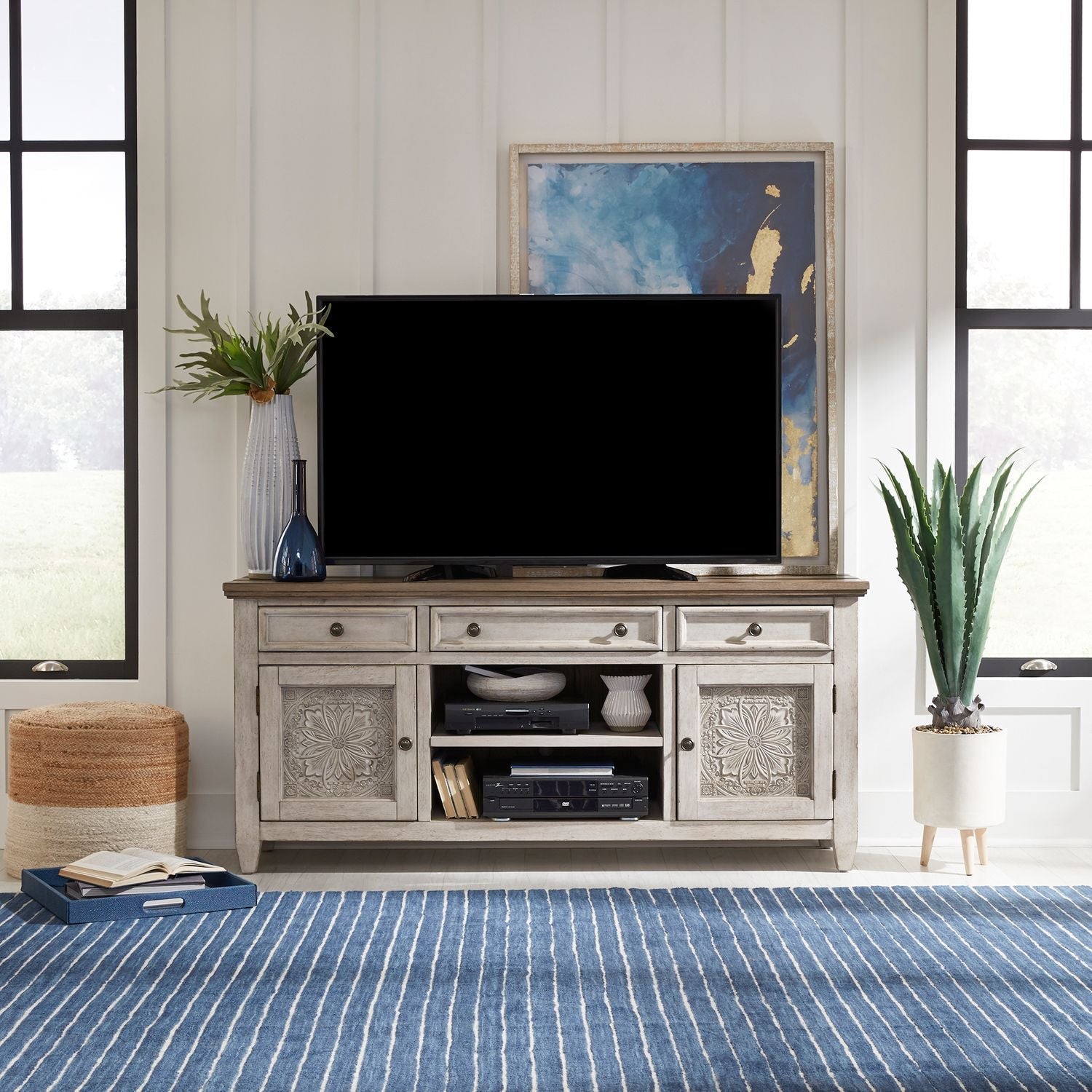 Heartland 66" Tile TV Console - Rooms For Less Furniture Outlet