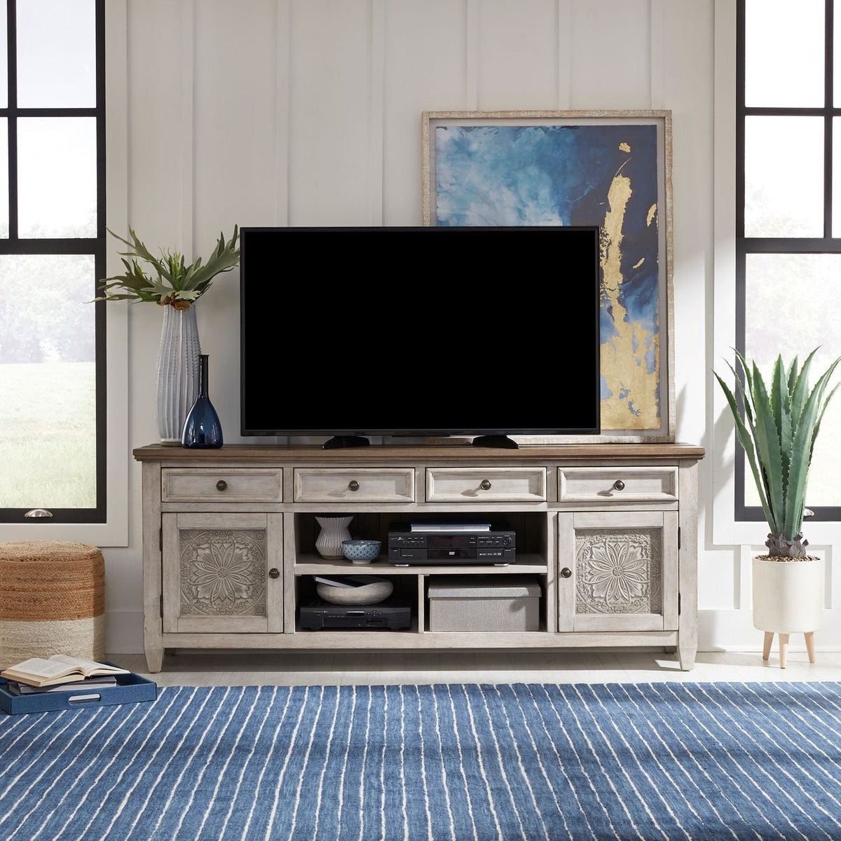 Heartland 76" Tile TV Console - Rooms For Less Furniture Outlet