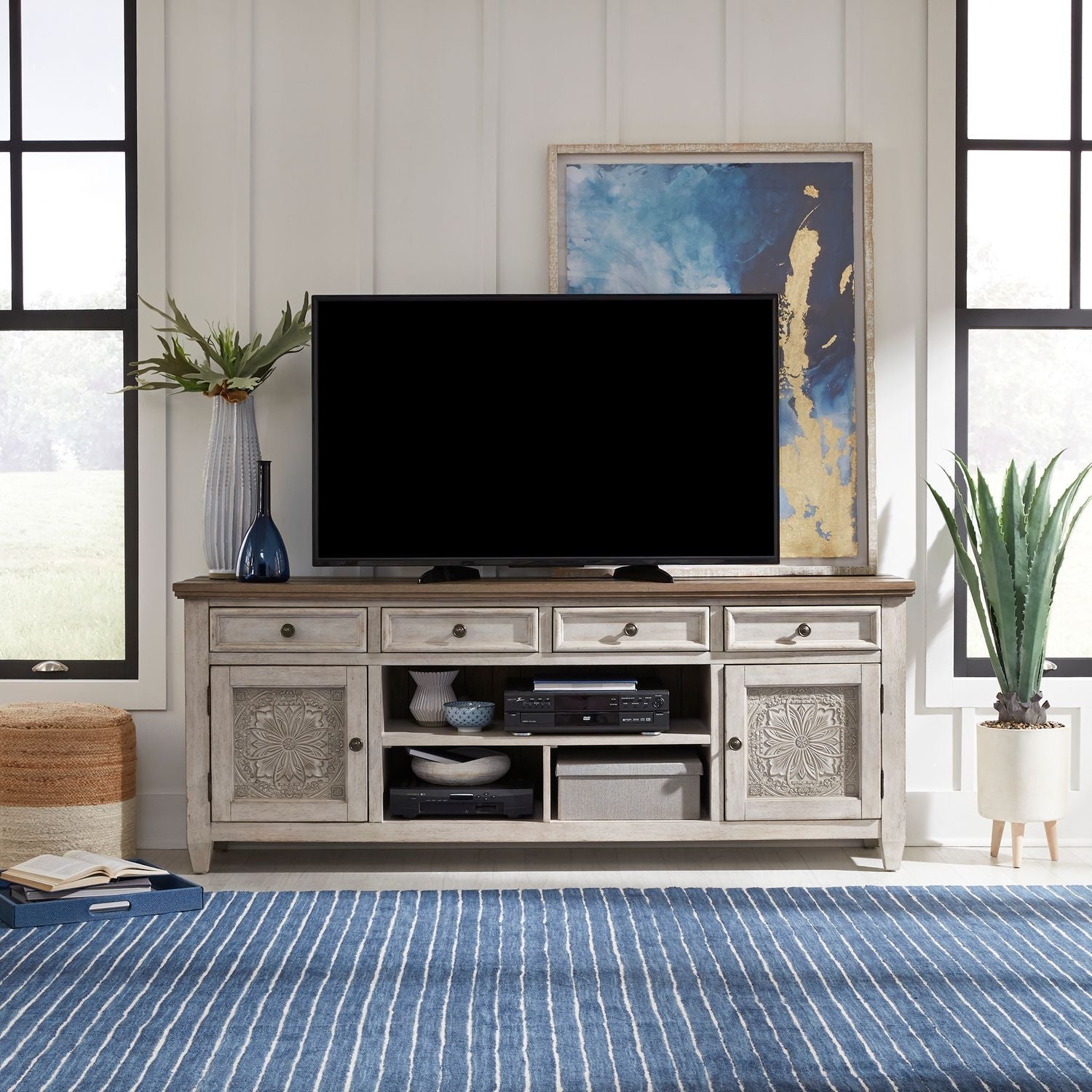 Heartland 76" Tile TV Console - Rooms For Less Furniture Outlet