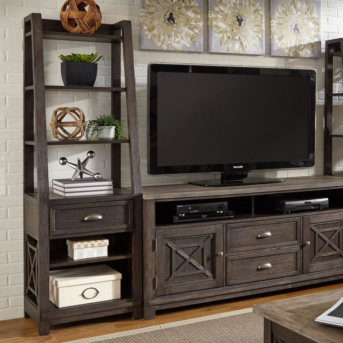 Heatherbrook Leaning Bookcase - Rooms For Less Furniture Outlet